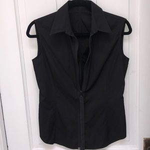 HELMUT LANG Black sleeveless top with zippers